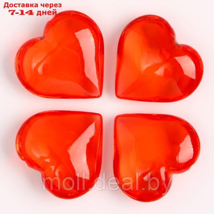 Сердечки пластиковые декоративные, набор 100 шт., размер 1 шт. 2 × 2 см, цвет красный - фото 5 - id-p223994038