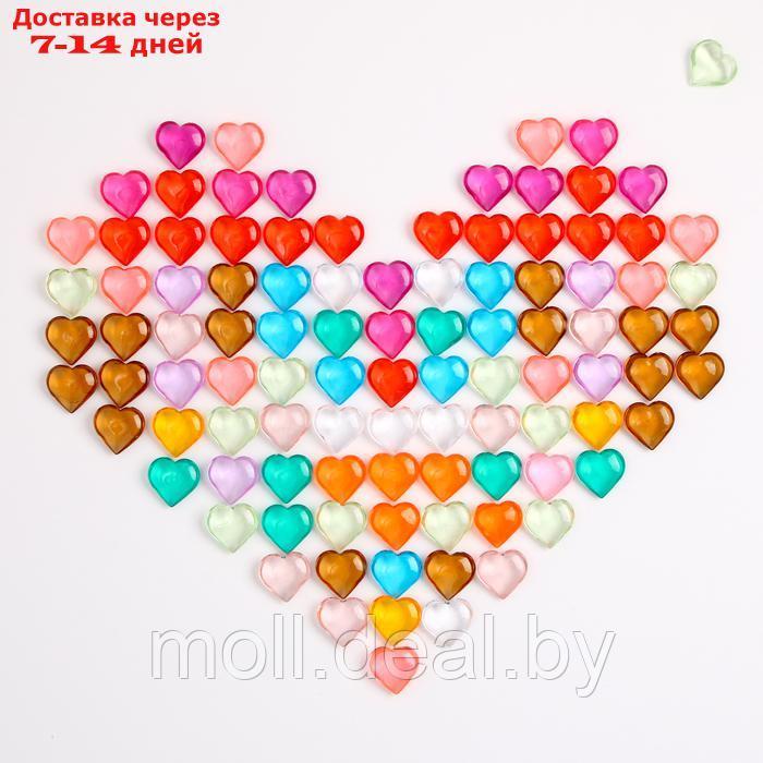 Сердечки пластиковые декоративные, набор 100 шт., размер 1 шт. 2 × 2 см, цвет МИКС - фото 3 - id-p223994039
