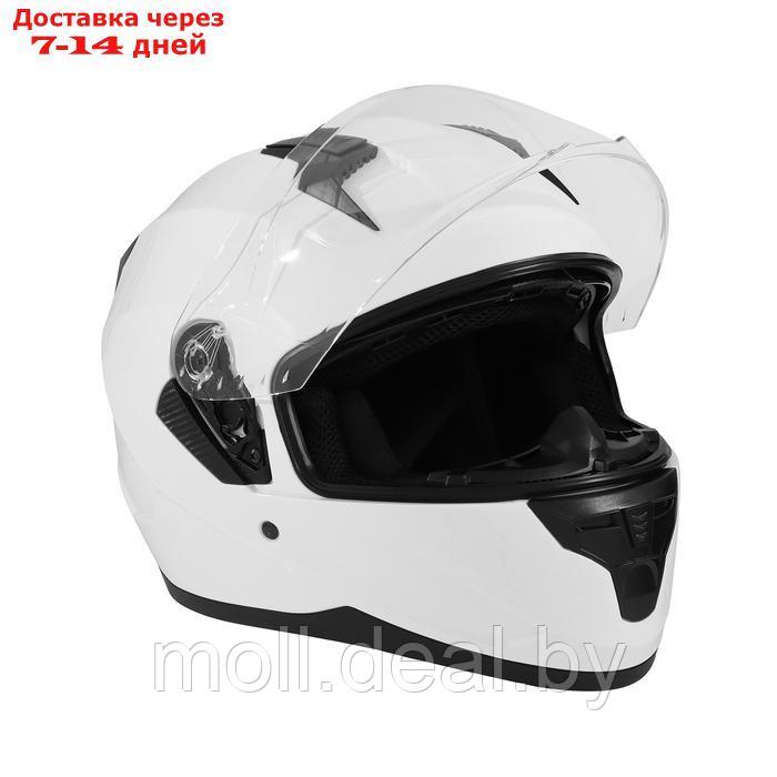 Шлем интеграл с двумя визорами, размер XL, модель BLD-M67E, белый глянцевый - фото 5 - id-p223994049