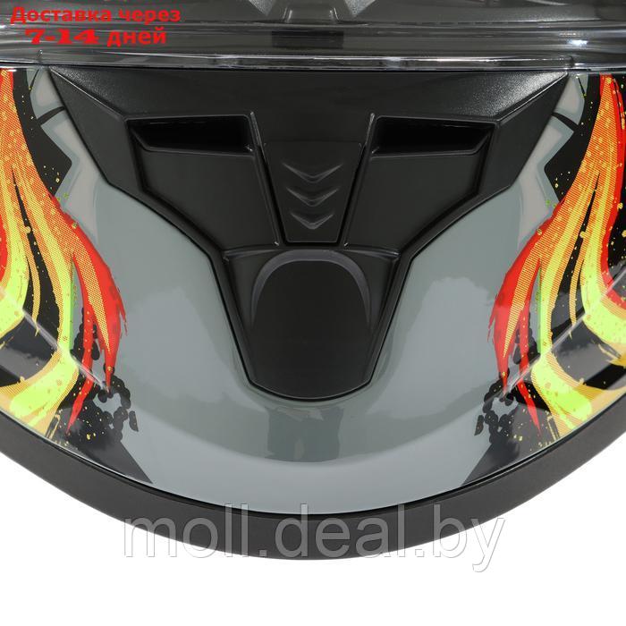 Шлем интеграл с двумя визорами, размер L, модель BLD-M67E, черно-желтый - фото 2 - id-p223994050