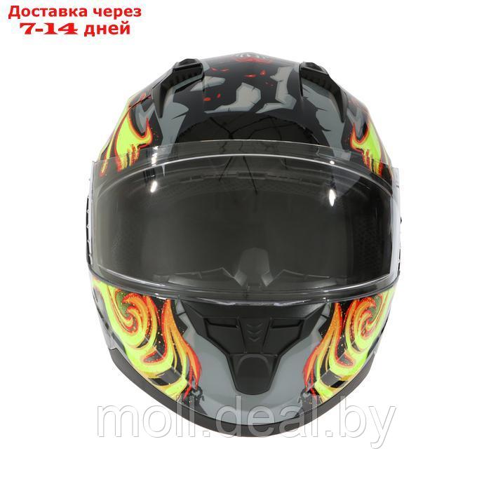 Шлем интеграл с двумя визорами, размер L, модель BLD-M67E, черно-желтый - фото 7 - id-p223994050