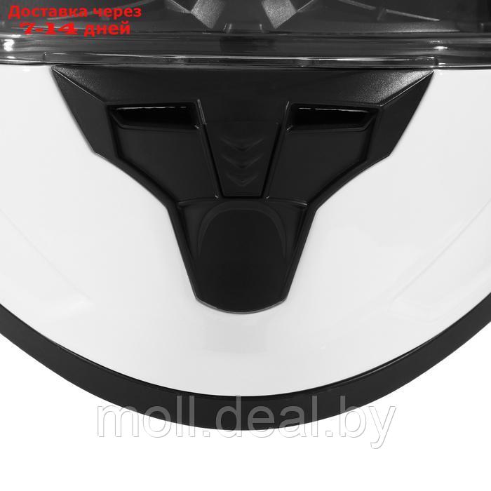 Шлем интеграл с двумя визорами, размер XXL, модель BLD-M67E, белый глянцевый - фото 2 - id-p223994057