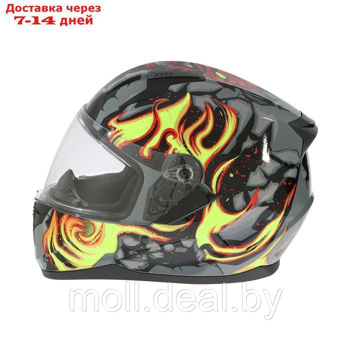 Шлем интеграл с двумя визорами, размер M, модель BLD-M67E, черно-желтый - фото 8 - id-p223994060