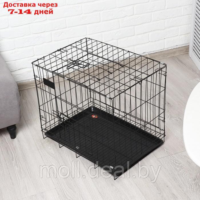 Клетка для собак 61 х 42 х 50 см, чёрная - фото 4 - id-p223984169