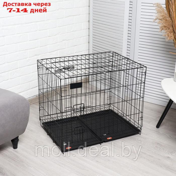 Клетка для собак 70 х 50 х 60 см, чёрная - фото 1 - id-p223984171