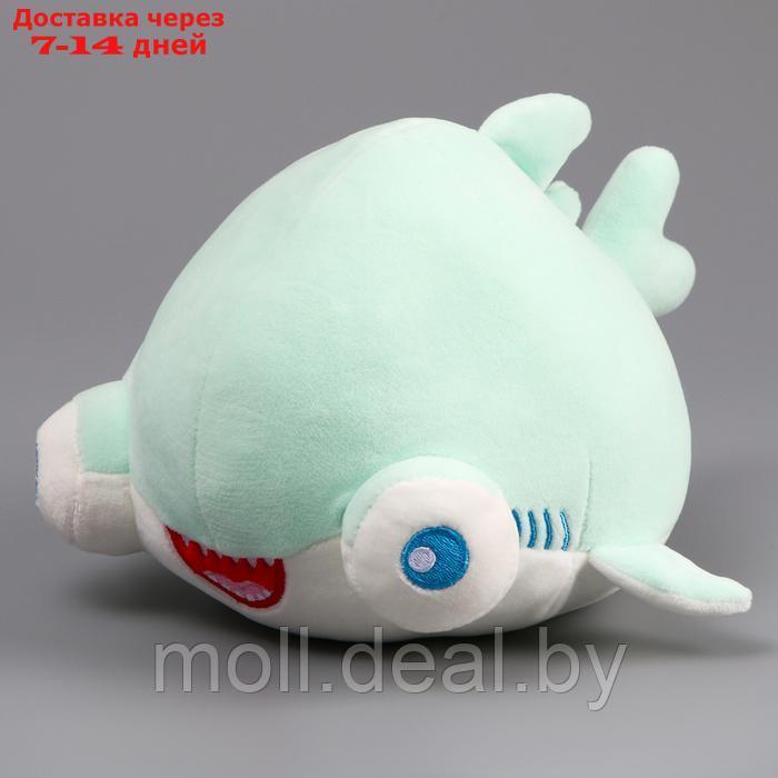 Мягкая игрушка "Акула" с большими глазами, 19 см, цвет бирюзовый - фото 1 - id-p223993200