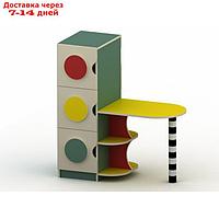 Игровой уголок "Пост ДПС", 950×450×1000 мм, цвет зелёный / жёлтый / красный / белый