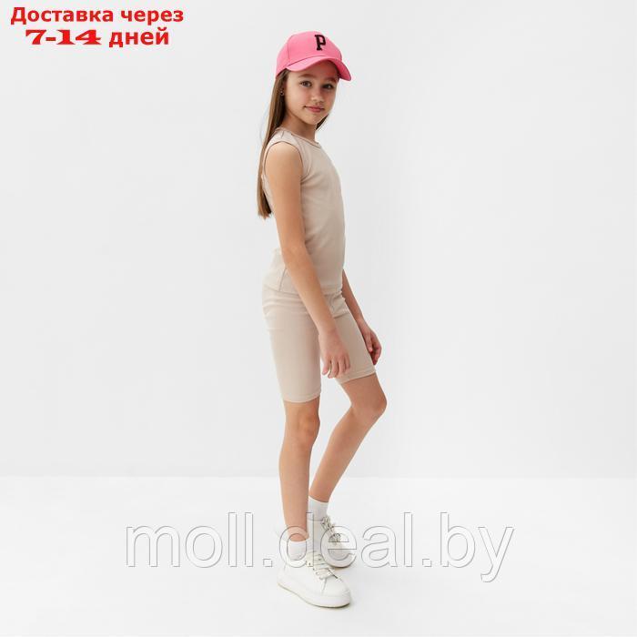 Комплект для девочки (майка и велосипедки) MINAKU, цвет бежевый, рост 122 см - фото 3 - id-p223993246