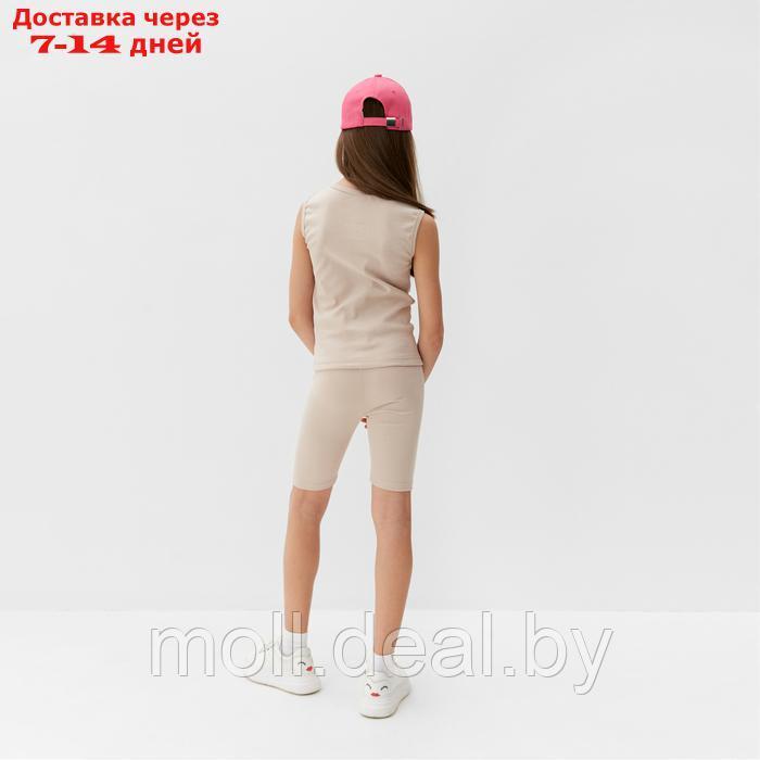 Комплект для девочки (майка и велосипедки) MINAKU, цвет бежевый, рост 122 см - фото 4 - id-p223993246