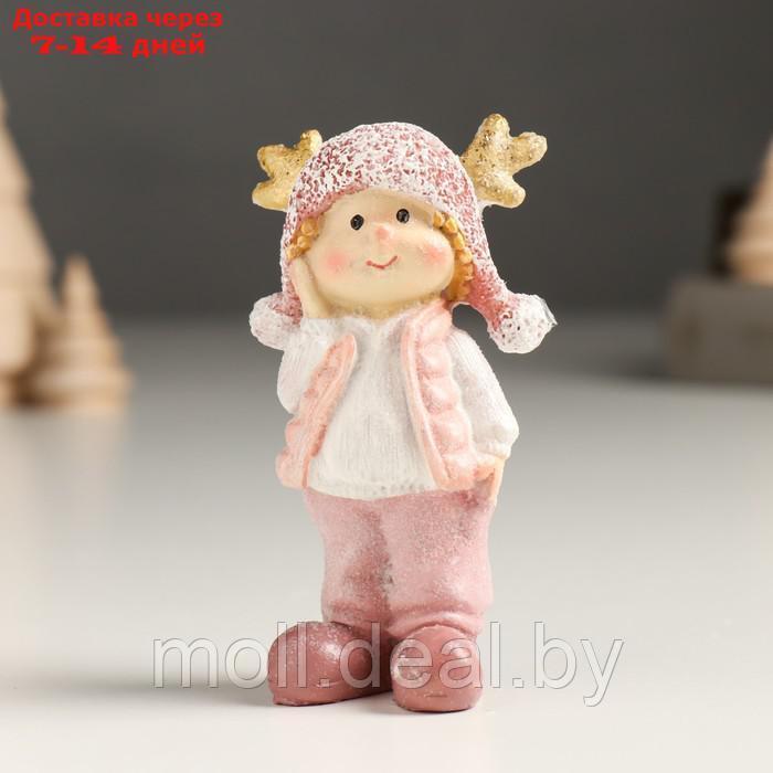 Сувенир полистоун "Малыш/Малышка в розовом, с рожками на шапке, стоит" МИКС 3х4,5х9 см - фото 2 - id-p223990475