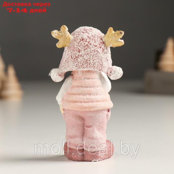 Сувенир полистоун "Малыш/Малышка в розовом, с рожками на шапке, стоит" МИКС 3х4,5х9 см - фото 4 - id-p223990475