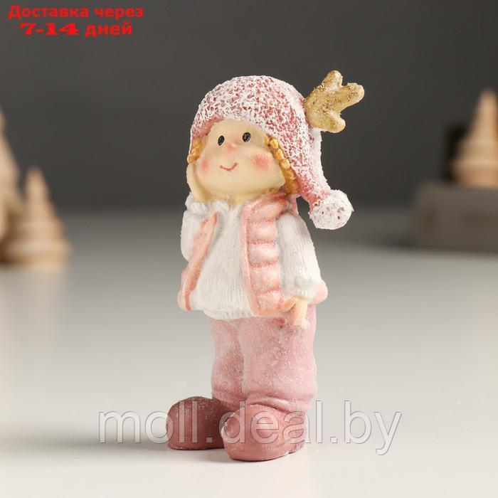 Сувенир полистоун "Малыш/Малышка в розовом, с рожками на шапке, стоит" МИКС 3х4,5х9 см - фото 5 - id-p223990475