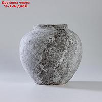 Ваза керамическая "Ретро", 21×20,5 см, горло 10 см, цвет серый