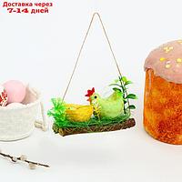 Пасхальный декор "Курочка на плотинке" 6х15х8 см