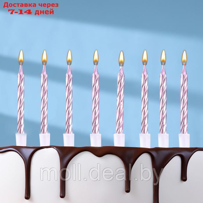 Набор свечи в торт "Спираль", 200шт, 5 см, розовое золото - фото 1 - id-p223993323