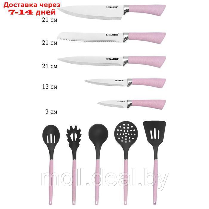 Набор ножей и кухонных принадлежностей 12 предметов на подставке нержавеющая сталь - фото 1 - id-p223990866