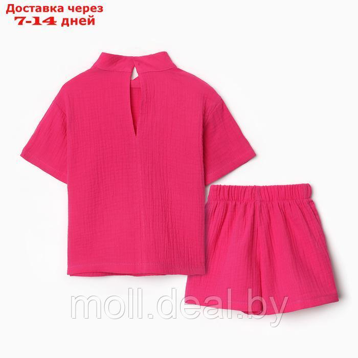 Комплект (блузка и шорты) для девочки MINAKU, цвет фуксия, рост 104 см - фото 5 - id-p223993409