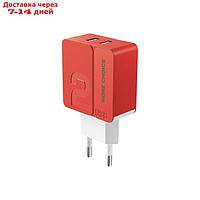 Сетевое зарядное устройство More choice NC46, 2 USB, 2.4 А, красный