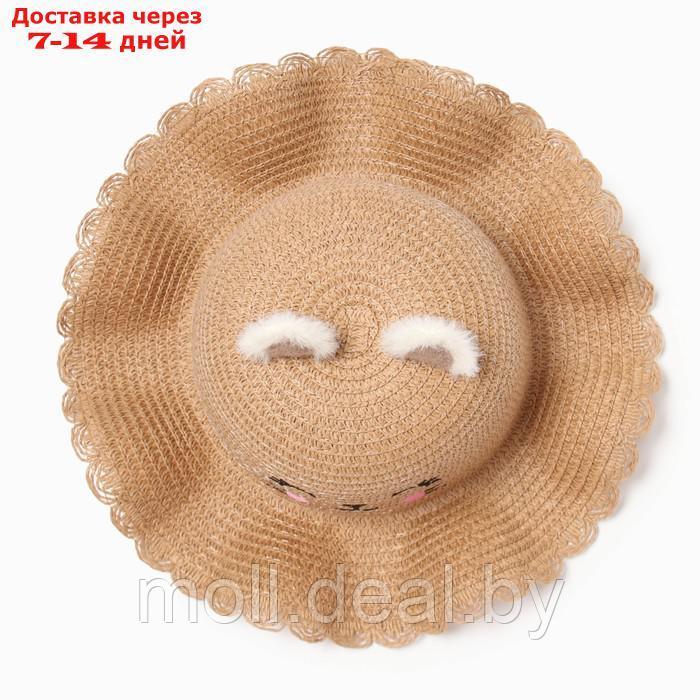 Шляпа для девочки MINAKU, р-р 50, цвет светло-коричневый - фото 2 - id-p223992447