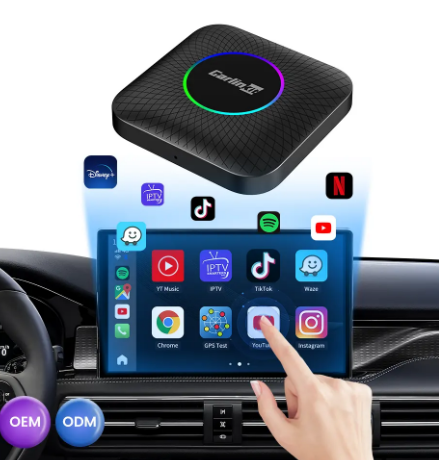 CarPlay Android Auto мультимедиа навигационный адаптер для магнитол на Android 13 (8/128gb/WIFI/4G) - фото 1 - id-p224019582