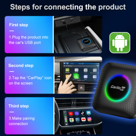 CarPlay Android Auto мультимедиа навигационный адаптер для магнитол на Android 13 (8/128gb/WIFI/4G) - фото 4 - id-p224019582