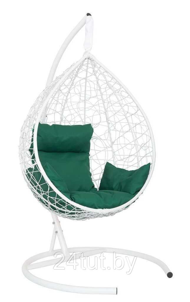 Подвесное кресло-кокон SEVILLA белый каркас (зеленая подушка) - фото 2 - id-p224019601