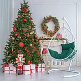 Подвесное кресло-кокон SEVILLA белый каркас (зеленая подушка), фото 8