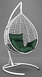 Подвесное кресло-кокон SEVILLA белый каркас (зеленая подушка), фото 10