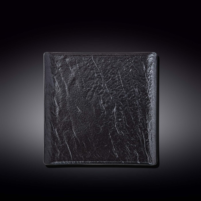 Тарелка квадратная Wilmax England Slate Stone, размер 21.5х21.5 см, цвет чёрный сланец - фото 1 - id-p224021357
