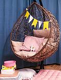 Подвесное кресло-кокон SEVILLA  ротанг цвет горячий шоколад (подушка цвет шоколад), фото 10