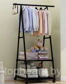 Вешалка передвижная напольная с полками Triangle clothes Rack 160х55х42 см. / Стойка для вещей, обуви на