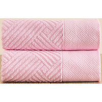 Набор махровых полотенец FLOOX «Венера», размер 50х90 см, цвет розовый, 2 шт