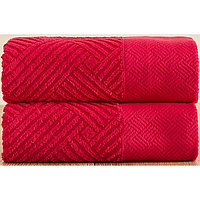 Набор махровых полотенец FLOOX «Венера», размер 50х90 см, цвет красный, 2 шт