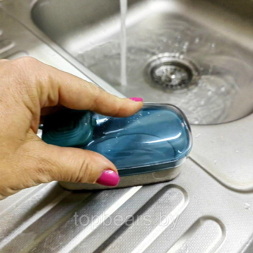 Многофункциональная губка для мытья посуды с дозатором для моющего средства Hydraulic cleaning Brush - фото 4 - id-p219502089