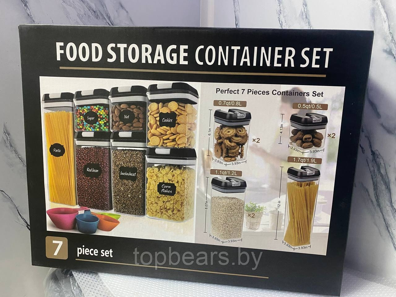Набор контейнеров для хранения 7 шт. FOOD STORAGE CONTAINER SET / Органайзер для хранения продуктов / - фото 10 - id-p212784337