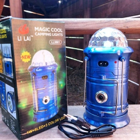 Раздвижной кемпинговый фонарь Magic Cool camping light c диско лампой LL-5801 (3 режима работы, с функцией - фото 1 - id-p216372997