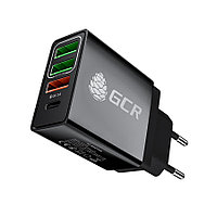 GCR Сетевое зарядное устройство на 4 USB порта (2 х 2A + QC 3.0 + PD 18W) , черное, GCR-52884 GCR Сетевое