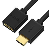 GCR Удлинитель 5.0m v1.4 HDMI-HDMI черный, 30/30 AWG, позолоченные контакты, Ethernet 10.2 Гбит/c, 19M / 19F,