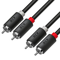 Кабель GCR 0.5m аудио 2 х RCA / 2 х RCA , черный, GCR-54122