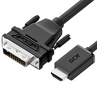 Кабель GCR 5.0m HDMI-DVI, 19M / 25M Dual Link, черный, 30 AWG, двойной экран, GCR-55523