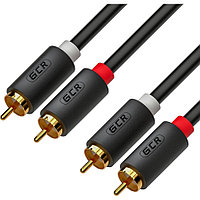 Кабель GCR 7.5m аудио 2 х RCA / 2 х RCA , GOLD, черный, GCR-53117