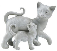 Сувенир полистоун Sima-Land 17,5*9,5*19 см, «Кошка с котёнком прогулка»