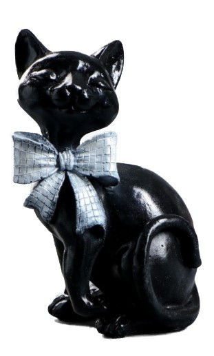 Фигура полистоун «Кот с бантом сидит» 23*15 см, черный - фото 2 - id-p203781609