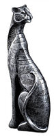 Фигура полистоун «Кот сидит» 34*13 см, черное серебро