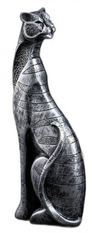 Фигура полистоун «Кот сидит» 34*13 см, черное серебро - фото 1 - id-p203781659