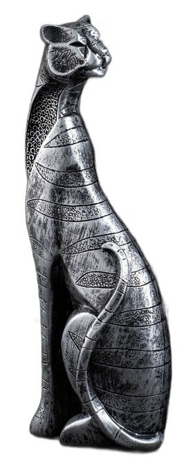 Фигура полистоун «Кот сидит» 34*13 см, черное серебро - фото 2 - id-p203781659