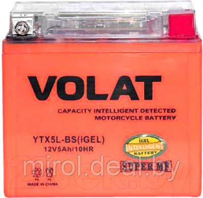 Мотоаккумулятор VOLAT YTX5L-BS iGEL R+ - фото 1 - id-p224035910