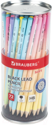 Набор простых карандашей Brauberg Soft Pastel / 880759 - фото 1 - id-p224053640