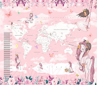 Фотообои листовые Citydecor Princess карта мира с ростомером 20