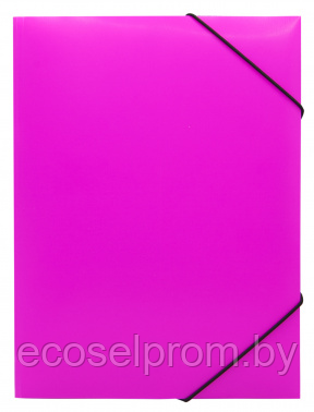 Папка на резинке Бюрократ Double Neon DNE510PINKBL A4 пластик кор.30мм 0.5мм розовый/черный - фото 1 - id-p224062490